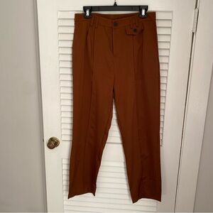 NWOT Brown Slim Leg Pleated Dress Pants